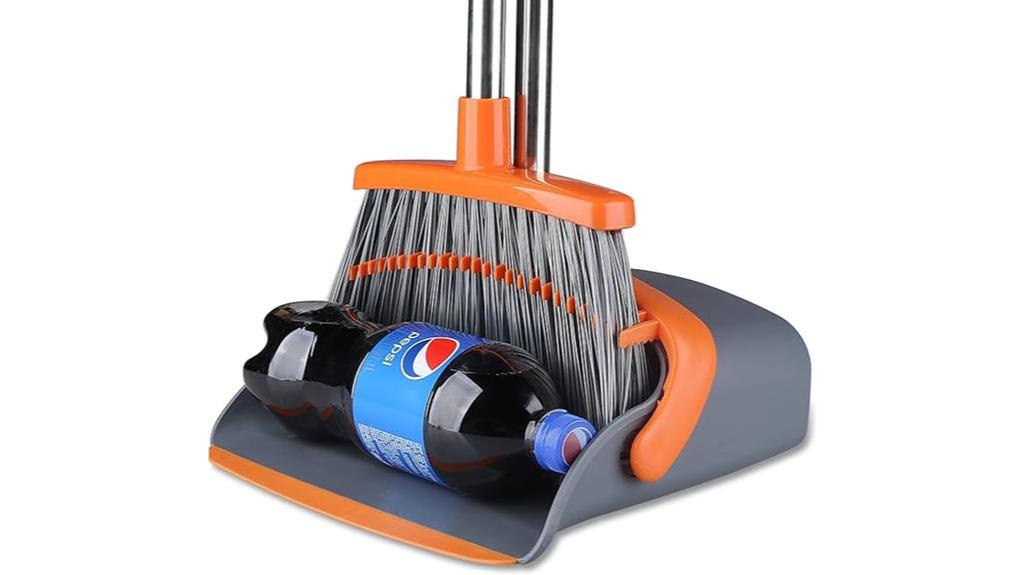 sturdy broom and dustpan