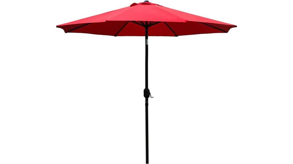sturdy red outdoor patio umbrella