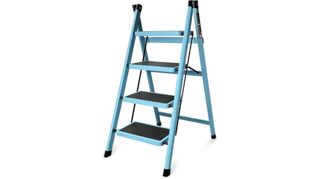 sturdy steel folding ladder