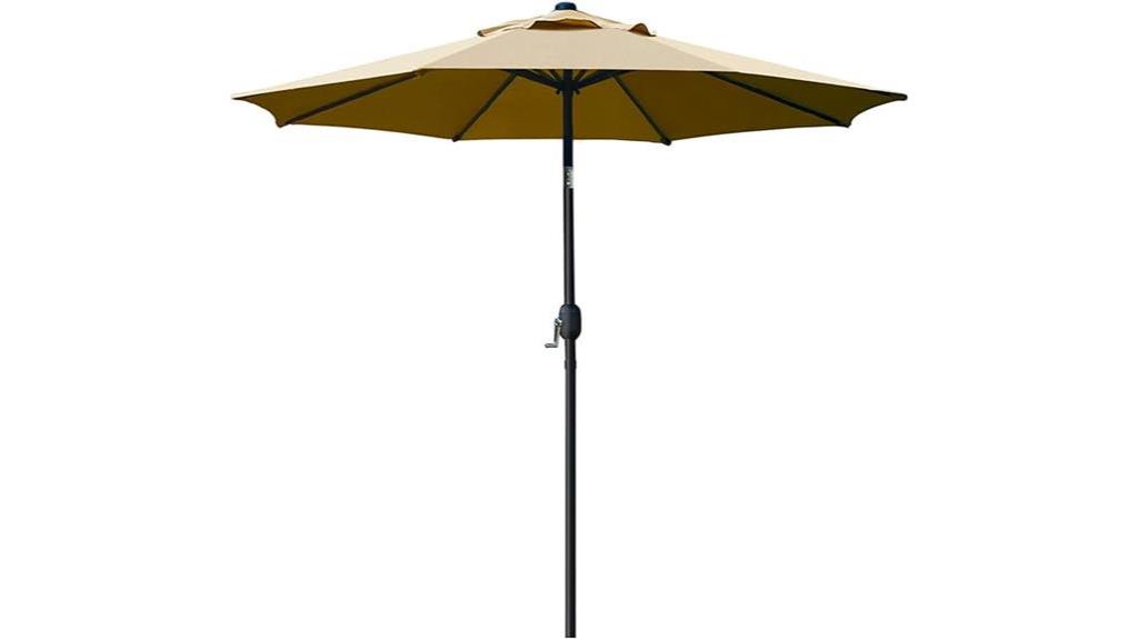 sturdy tan patio umbrella