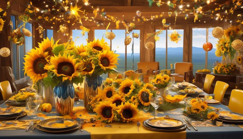 sunflower floral arrangements for new year s party