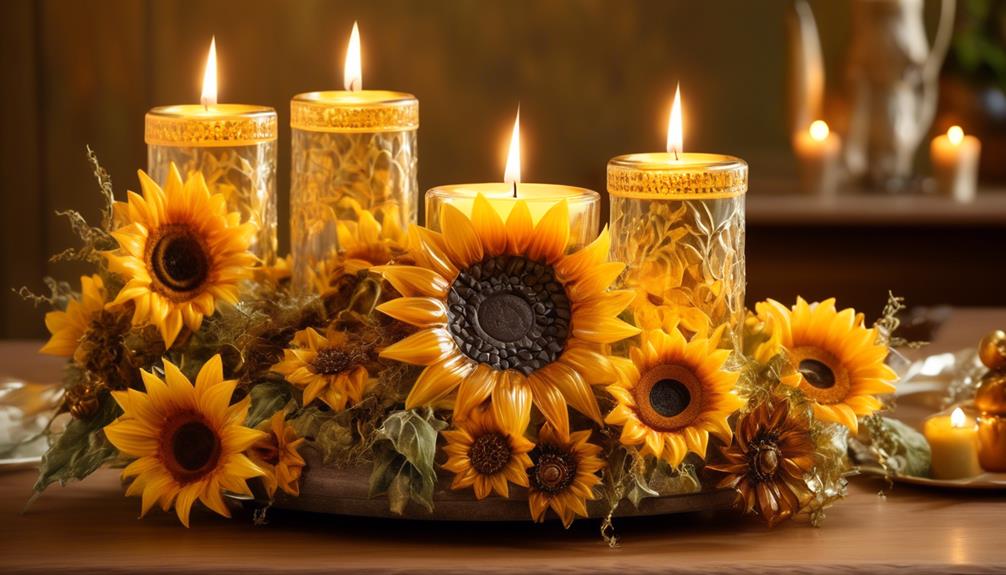 sunflower inspired candle holders enhance ambiance and warmth
