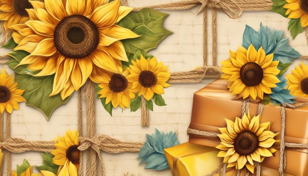 sunflower themed kansas gift wrap
