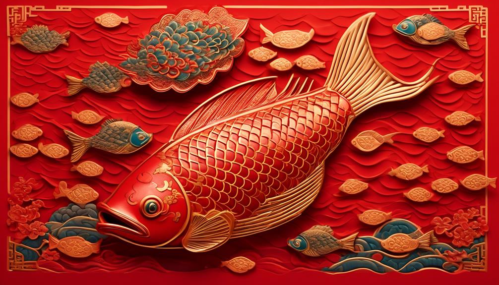 symbolic fish in red