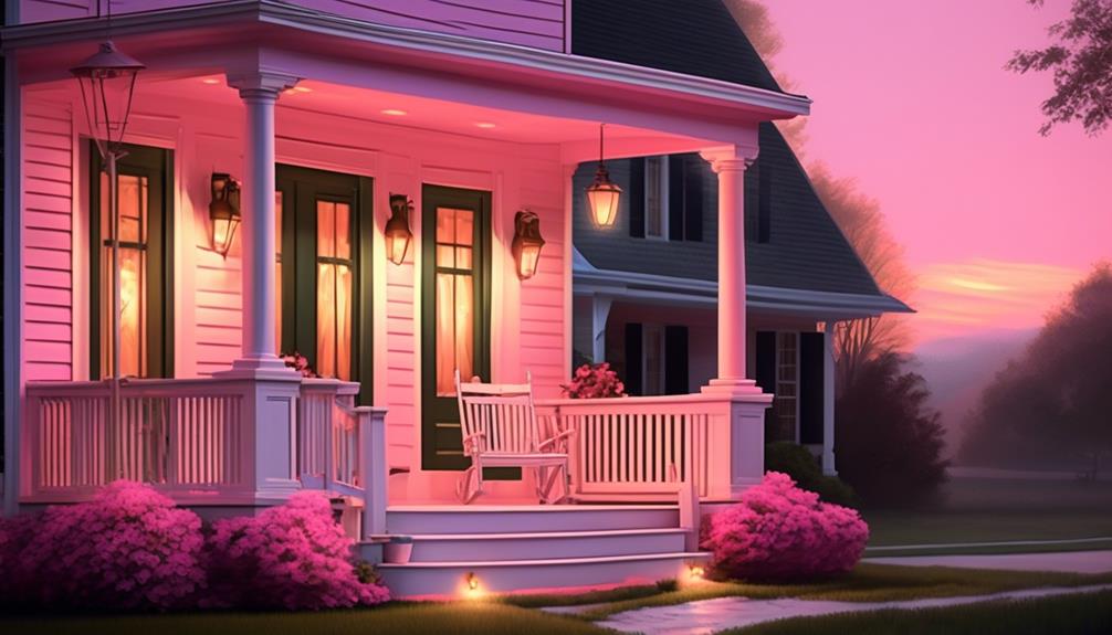 symbolic pink porch lights