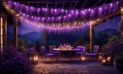 symbolism of purple outdoor lights