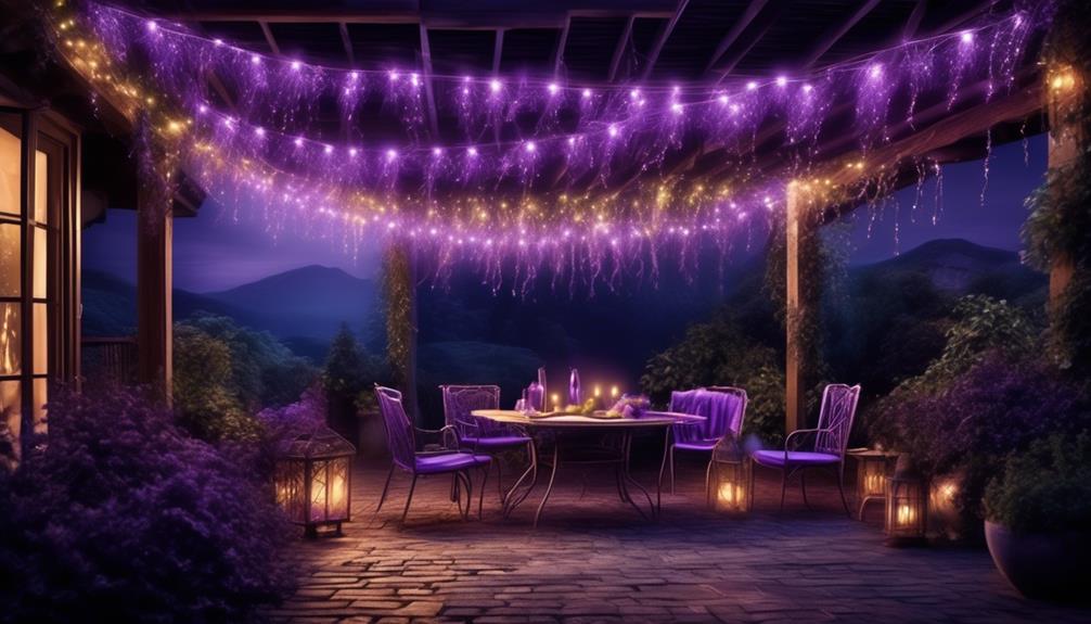 symbolism of purple outdoor lights
