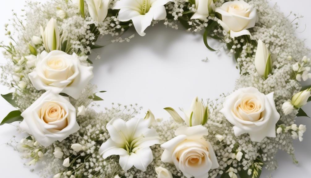 symbolism of white flower wreath