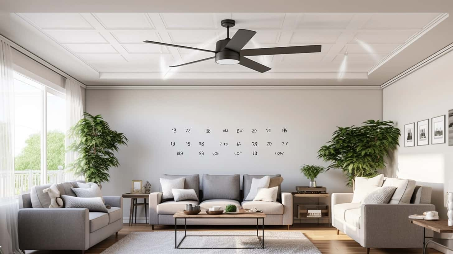 thorstenmeyer Create an image depicting a ceiling fan in a room 170c353d f407 472b bb42 a18044e9b47a