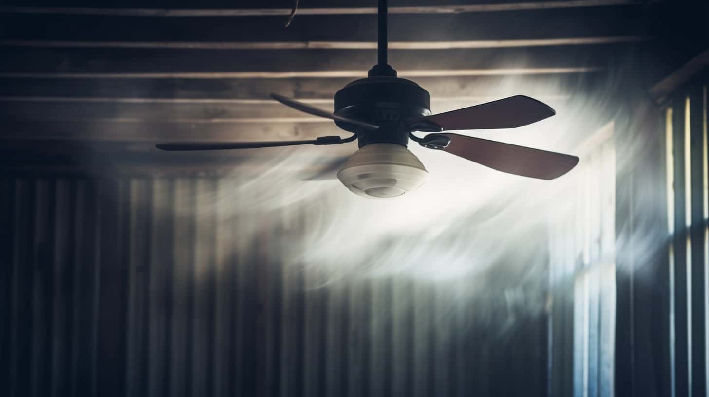 thorstenmeyer Create an image depicting a ceiling fan in motion 27474aa7 ae8d 4f6d bb6c 3dd4c1403859
