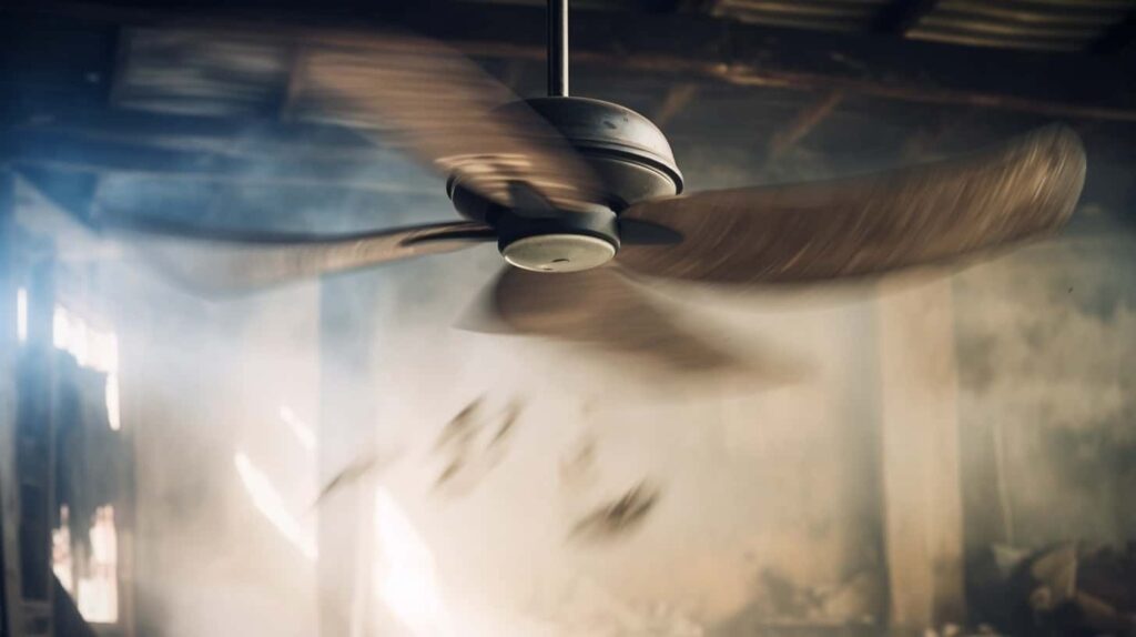 thorstenmeyer Create an image depicting a ceiling fan in motion cac72626 1604 43f0 917d 14d83fbb7e3f