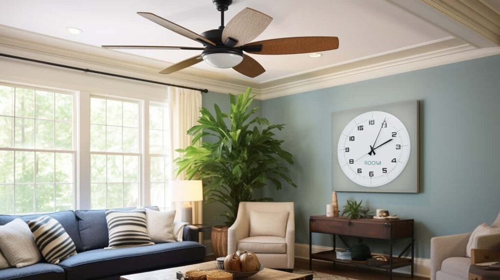 thorstenmeyer Create an image showcasing a ceiling fan installe 865d73f0 5c81 44db 94fd df90157e9df5