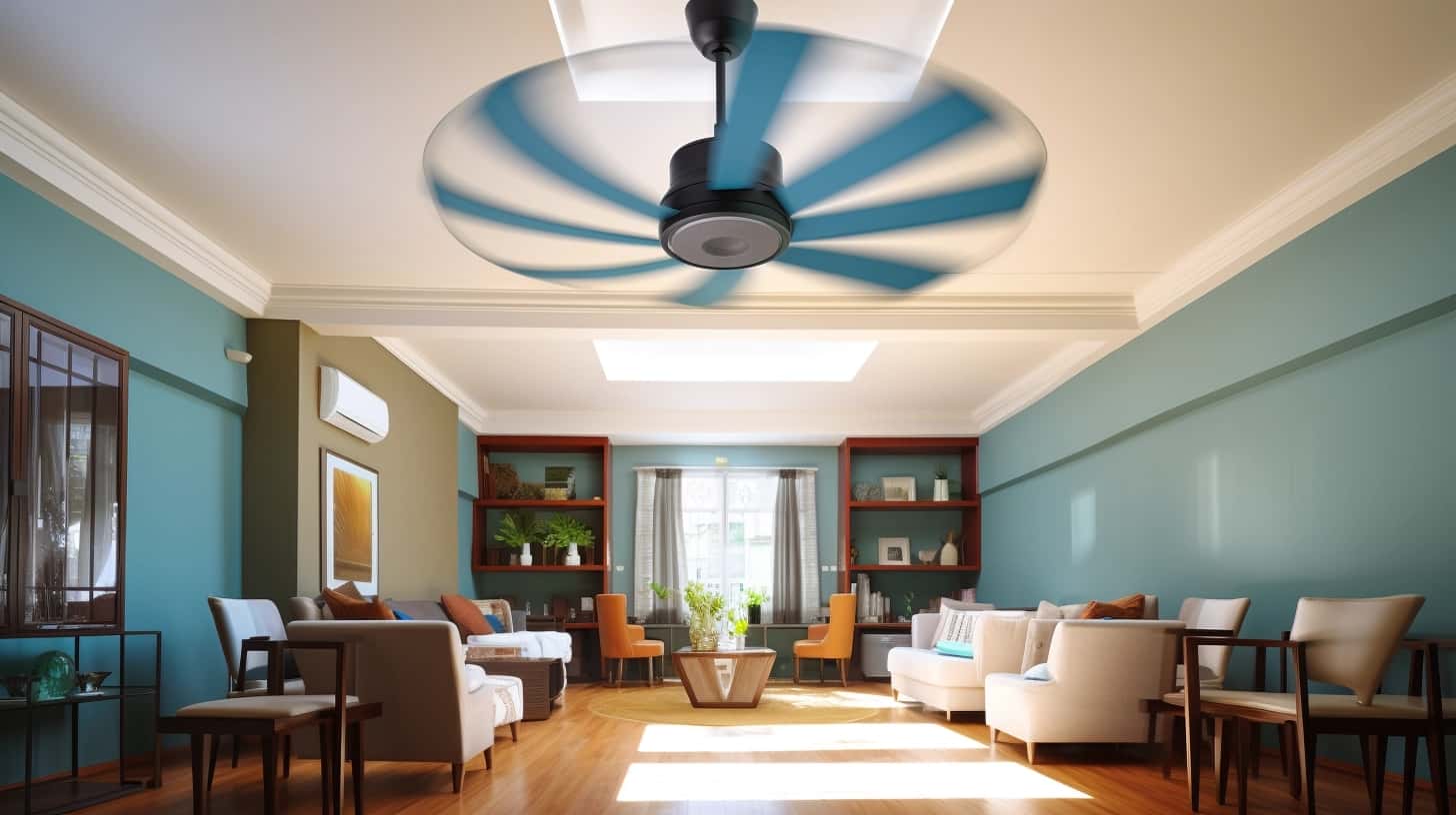 thorstenmeyer Create an image showcasing a ceiling fan rotating 0e485b72 9fdd 4b07 acda 4a114737967f