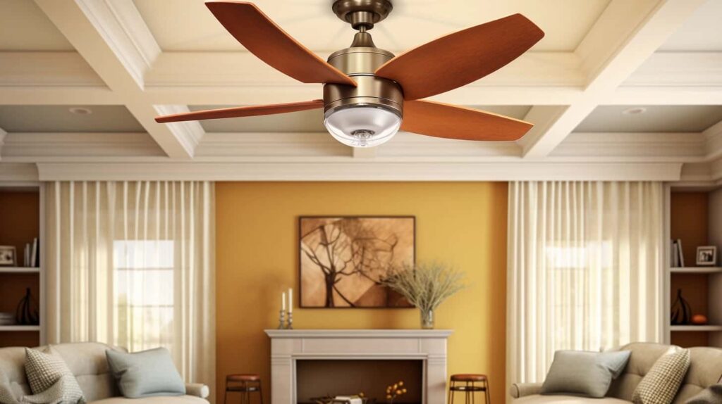 thorstenmeyer Create an image showcasing a ceiling fan rotating a2a60187 0ee3 4d03 92a5 9090ccf24538
