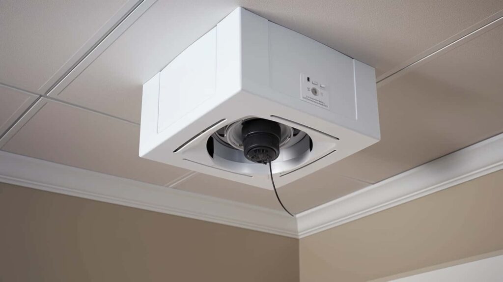 thorstenmeyer Create an image showcasing a ceiling fan securely 84a01790 8cd9 4fce 9781 083ef6a35d48