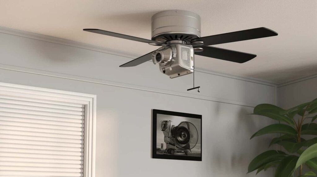 thorstenmeyer Create an image showcasing a ceiling fan securely d8dca244 3624 4b33 99c0 54e5d127d1e3