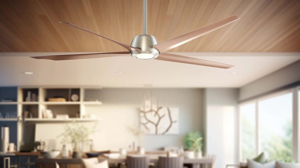 thorstenmeyer Create an image showcasing a ceiling fan suspende 59ba35ca ef05 4a76 83aa 8777916a9d34