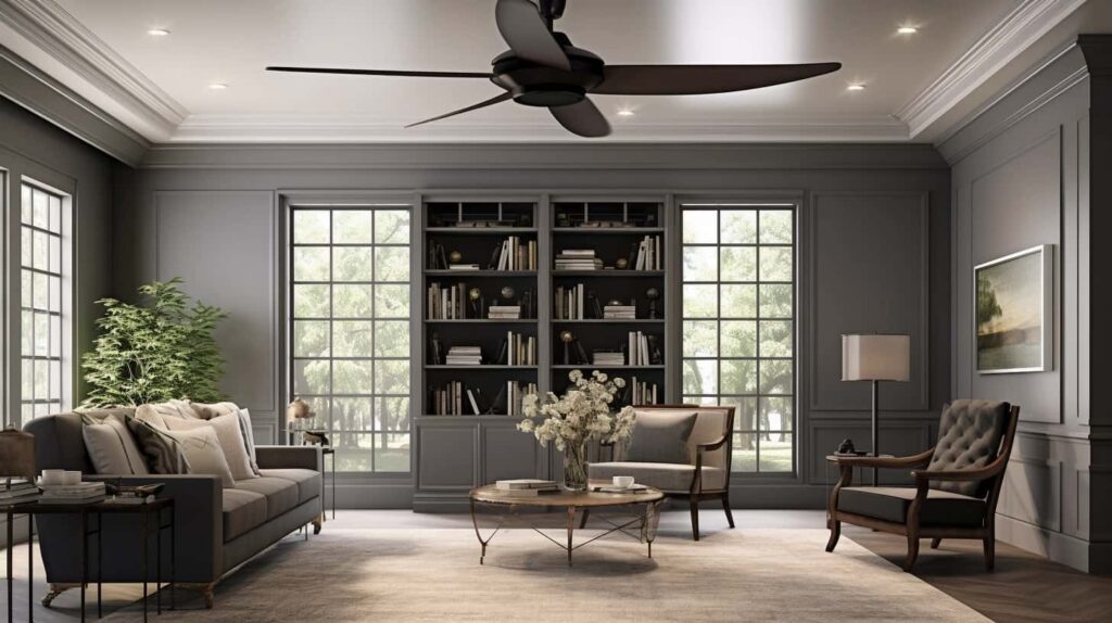 thorstenmeyer Create an image showcasing a ceiling fan suspende 60dc5dbf 19d5 4d75 8c56 021ca965fbec