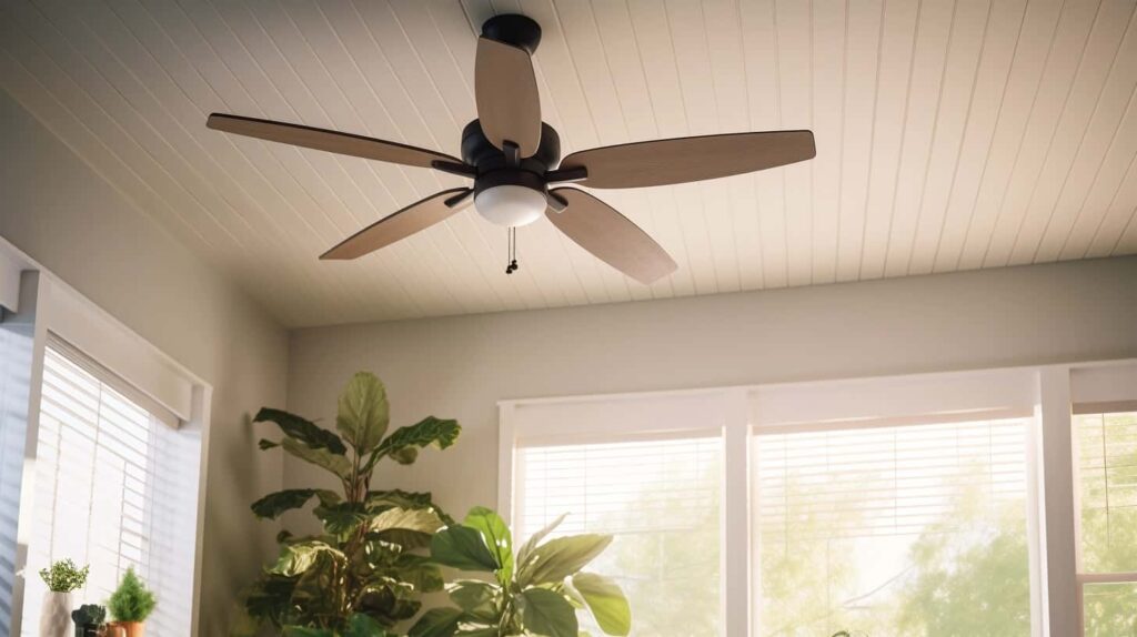 thorstenmeyer Create an image showcasing a ceiling fan suspende c4014470 4b7d 4005 a8af 7e10f728588d