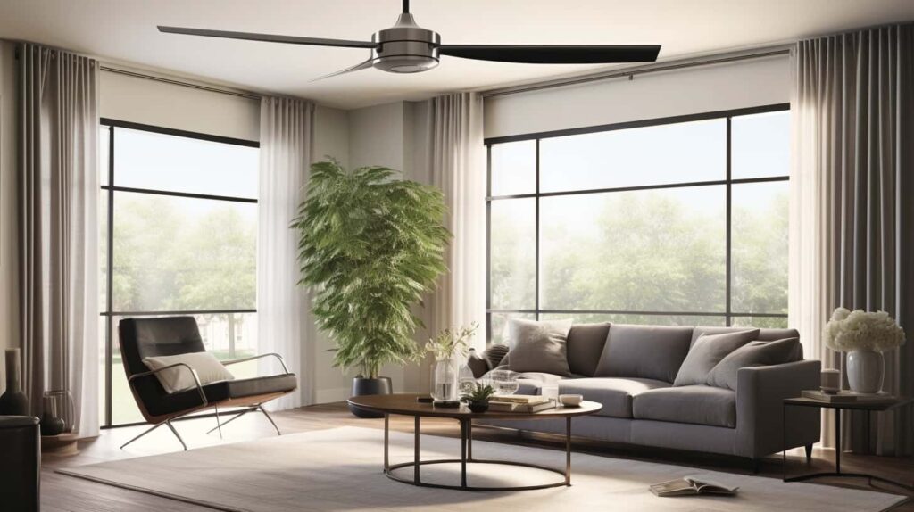thorstenmeyer Create an image showcasing a ceiling fan suspende f55b7d73 f598 45f5 986a 06f47c090229