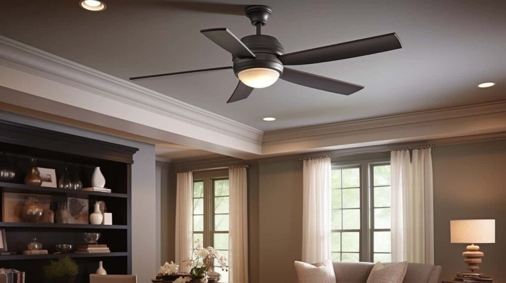 thorstenmeyer Create an image showcasing a ceiling fan with a b 8979eb98 73b6 4289 a7b3 264920880f00