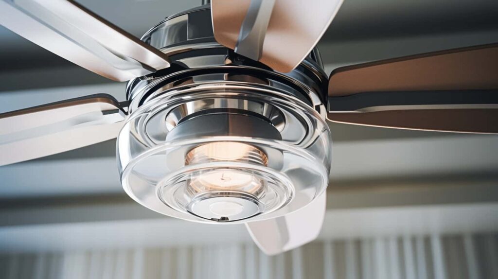 thorstenmeyer Create an image showcasing a ceiling fan with a c 1f7742bf 6746 4b08 8a01 ec3414950d04