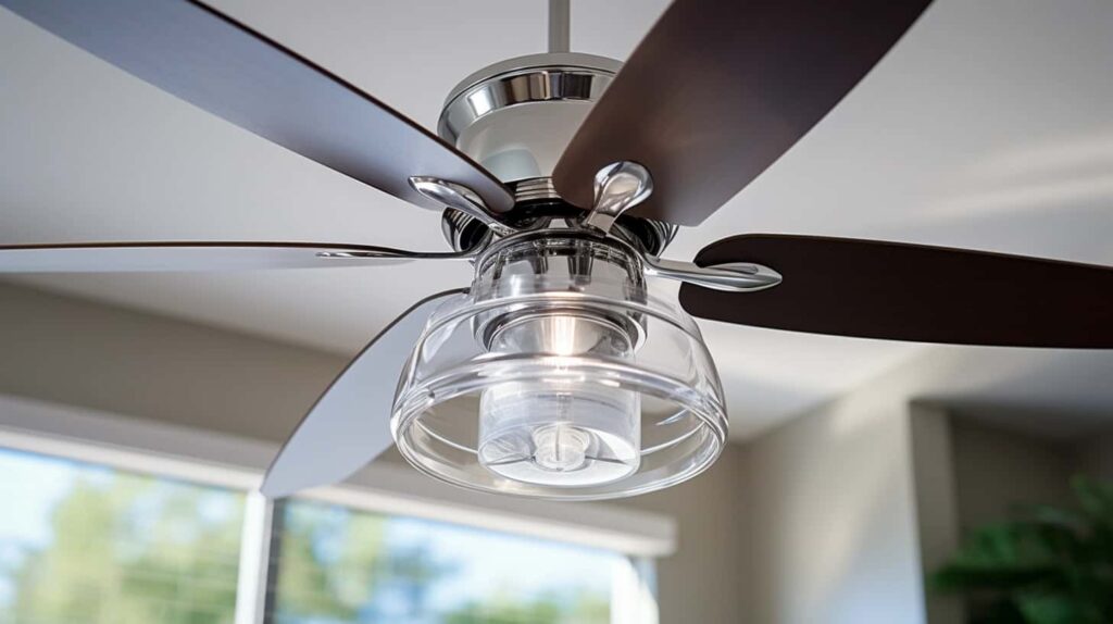 thorstenmeyer Create an image showcasing a ceiling fan with a c f7ec041f 44d4 4ec5 81e3 dc2f27ab888c