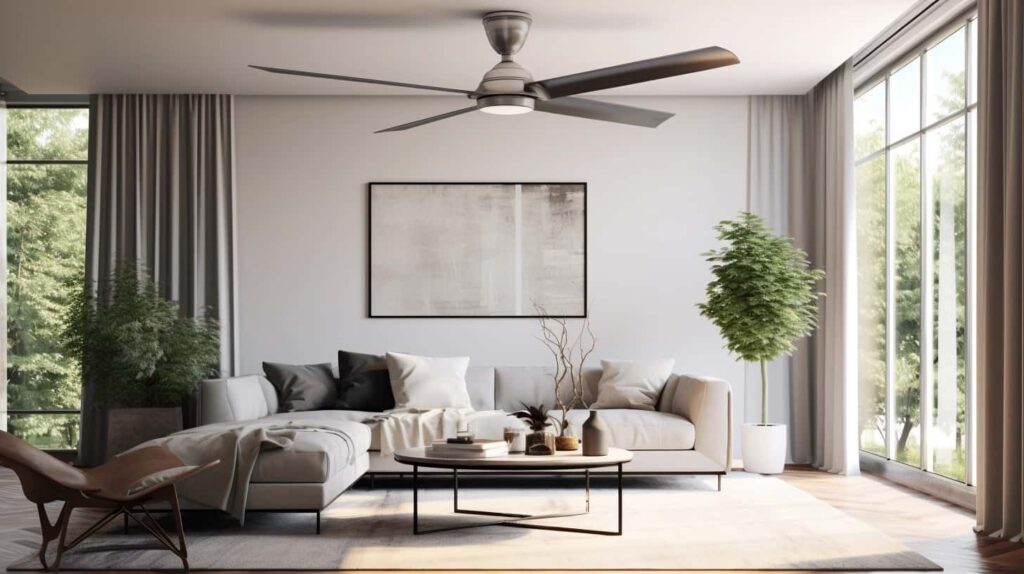 thorstenmeyer Create an image showcasing a ceiling fan with a l a8b40bac 8661 42b4 b374 d9a2fe3e23c4 1