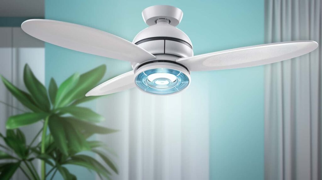 thorstenmeyer Create an image showcasing a ceiling fan with a r b558c983 a8ef 4070 9299 59976160e693