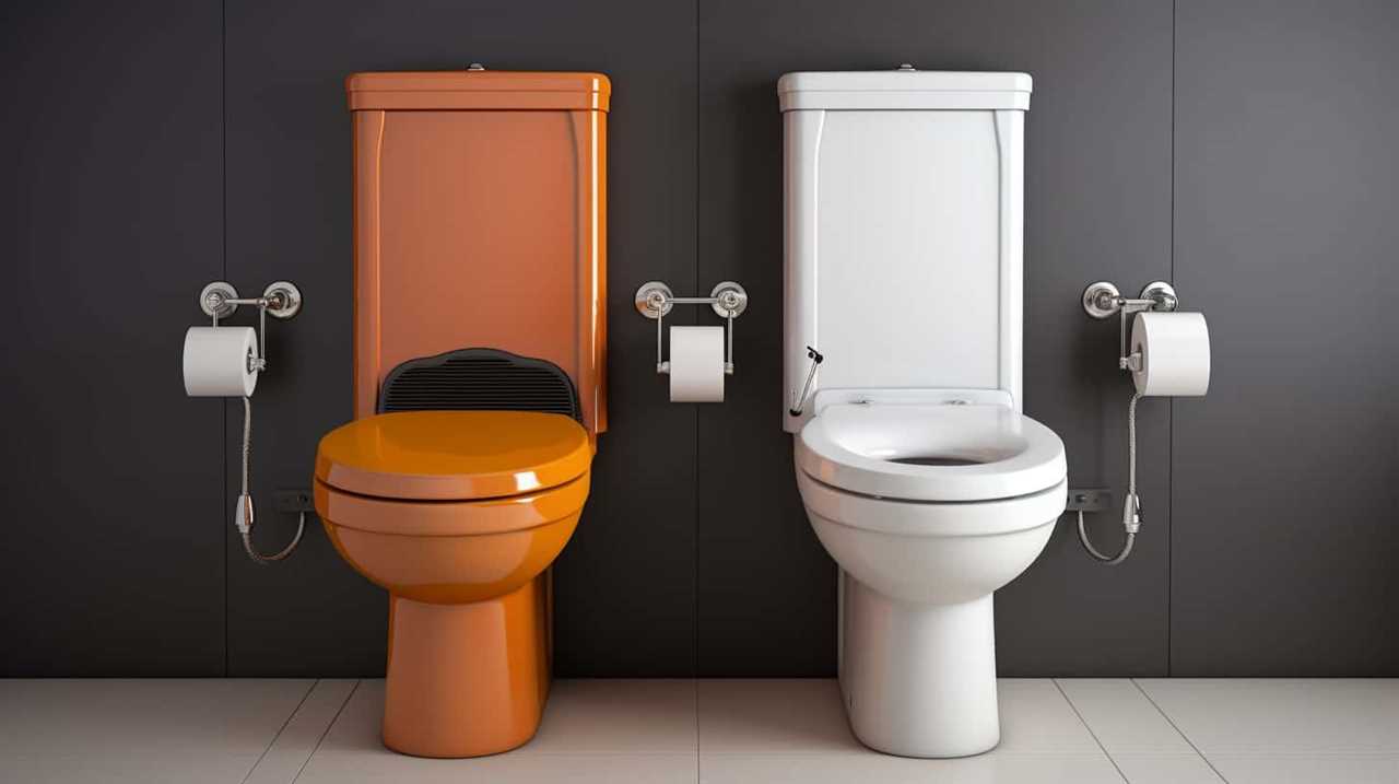 thorstenmeyer Create an image showcasing two contrasting toilet 54d36e73 5082 450e b8ff d28f2e5b2873 IP418591