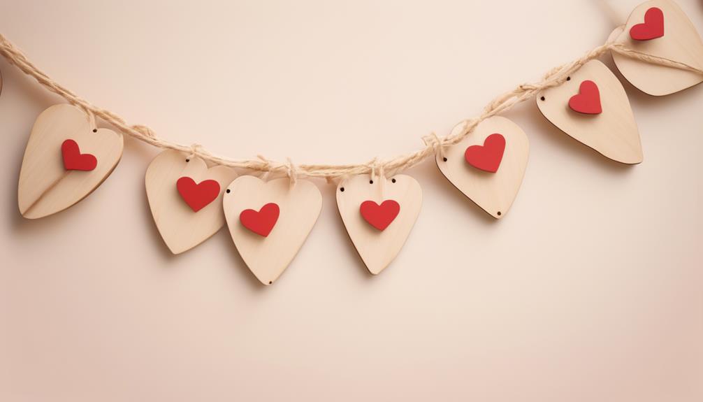 tiny heart shaped decorations on a string