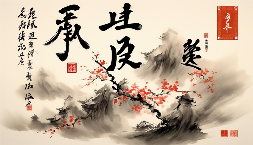traditional chinese calligraphy with fu