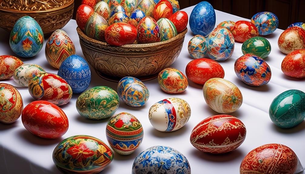 traditional red orthodox easter eggs