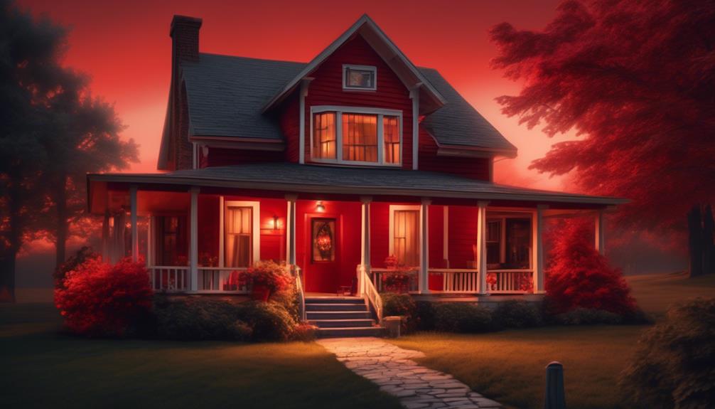 traditional red porch light
