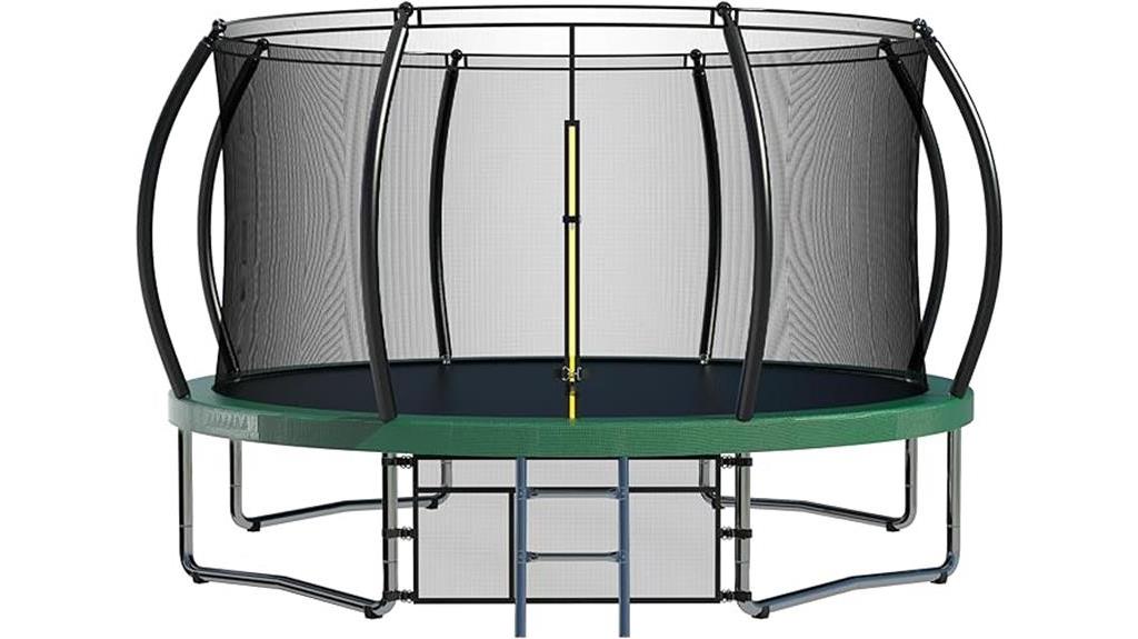 trampoline with basketball hoop