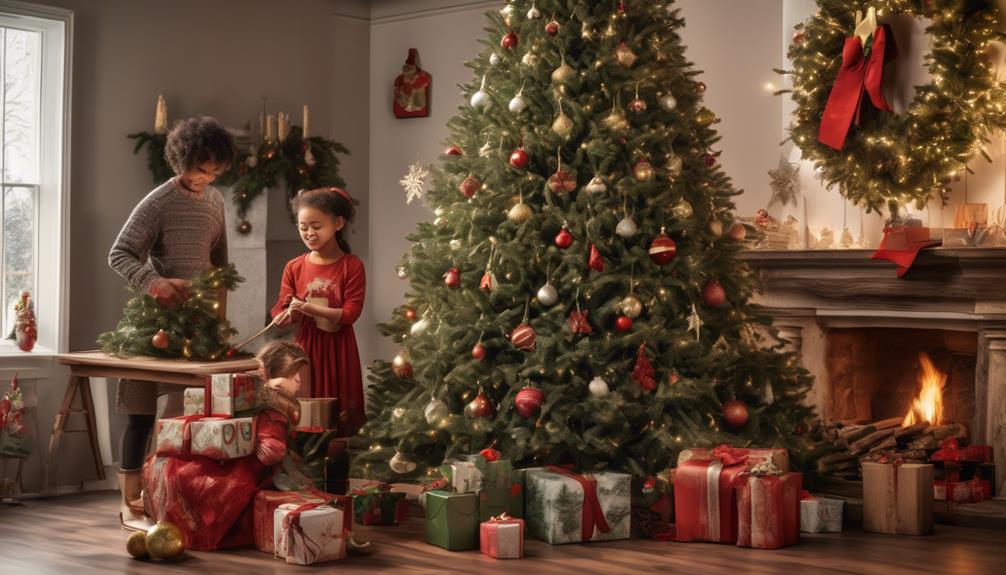 trimming the christmas tree