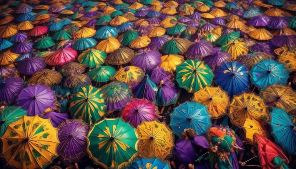 umbrellas in mardi gras