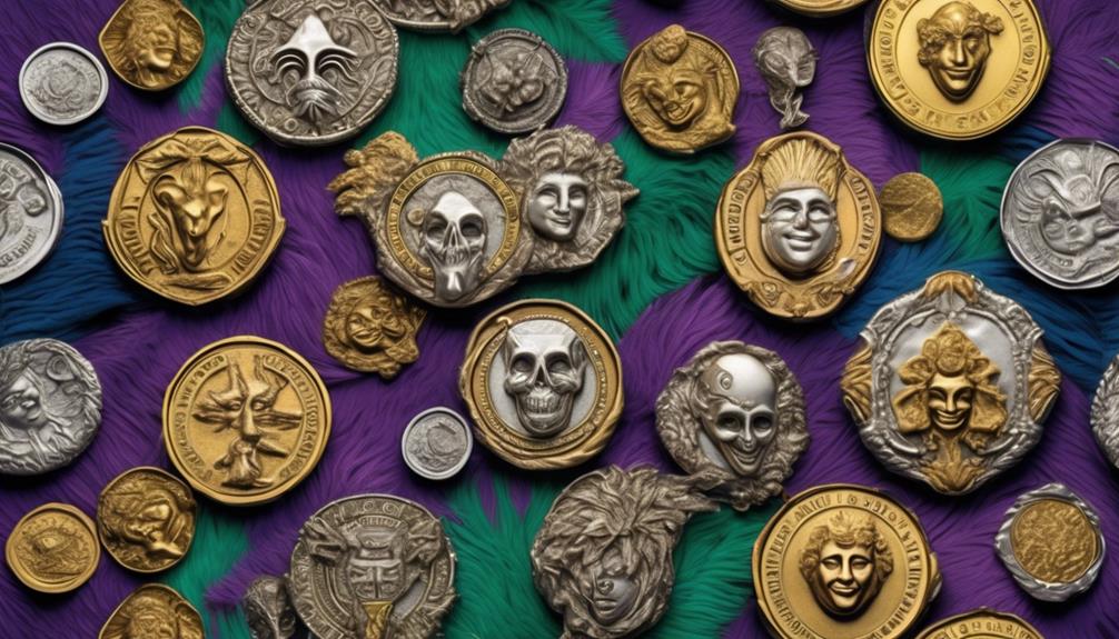 varieties of mardi gras tokens