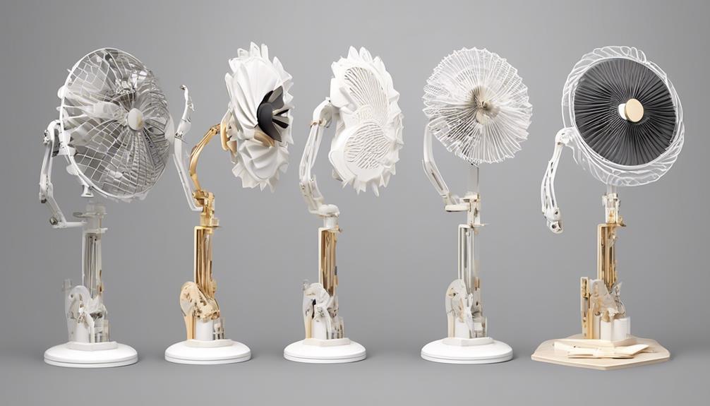variety of fan arm designs