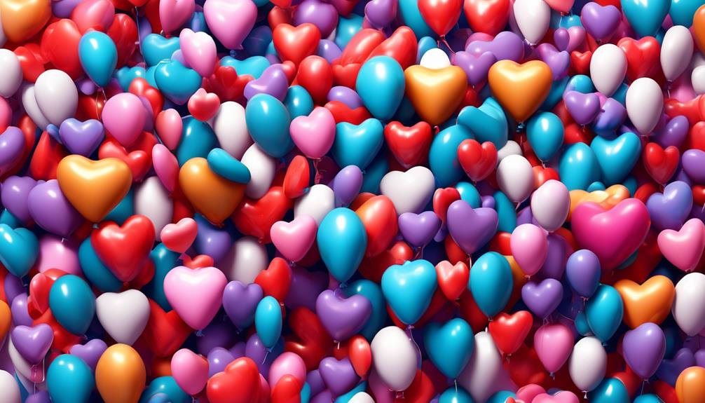 variety of heart balloons