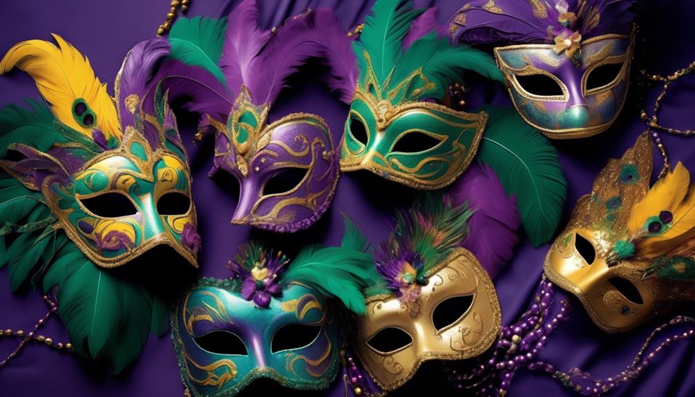 variety of mardi gras masks