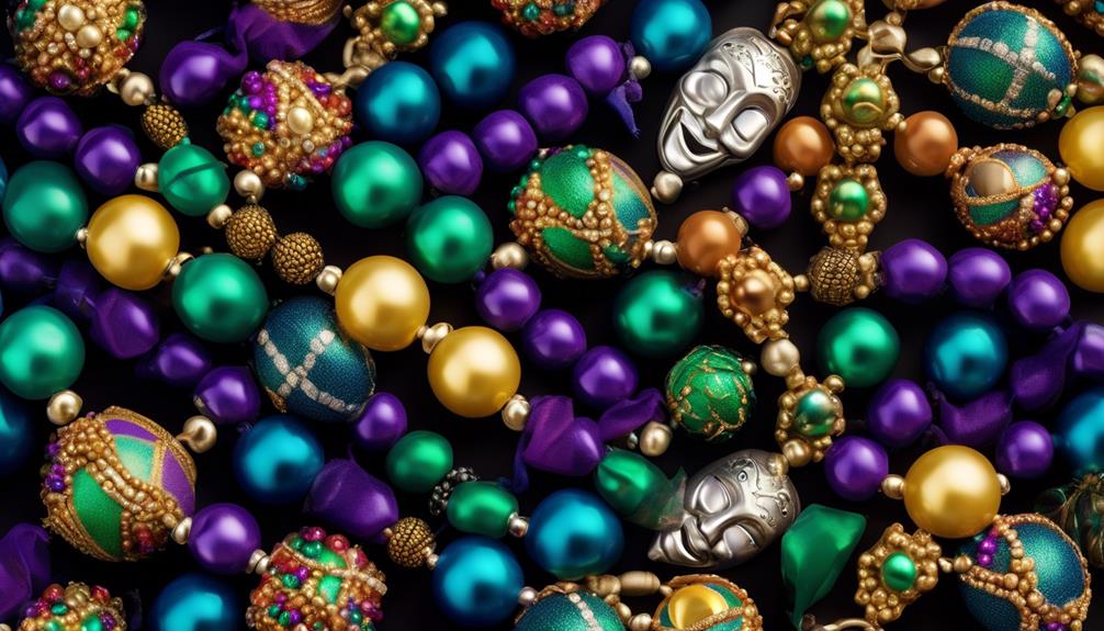 variety of oversized mardi gras beads