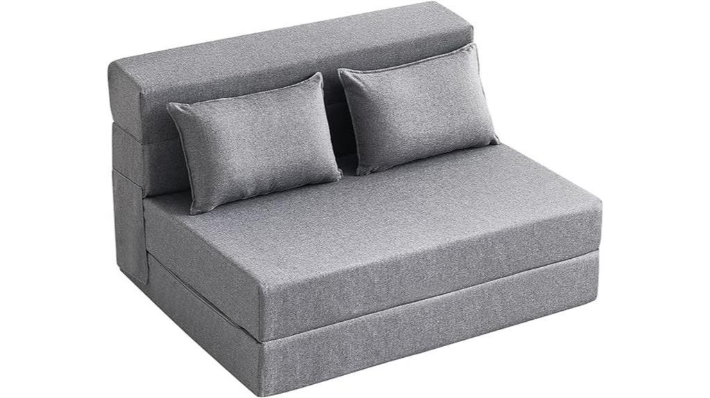 versatile and compact folding sofa bed with pillow