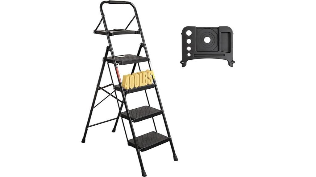 versatile folding ladder with platform