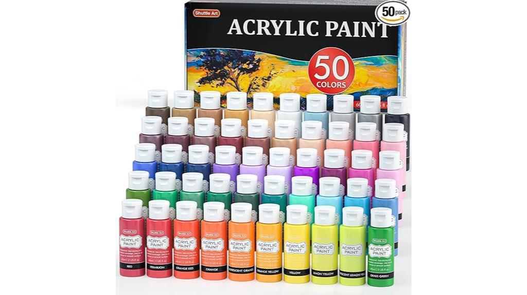 vibrant 50 color acrylic paint set