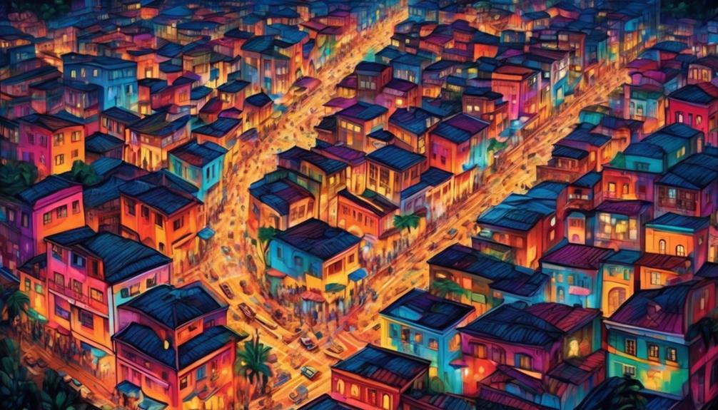 vibrant after dark city areas