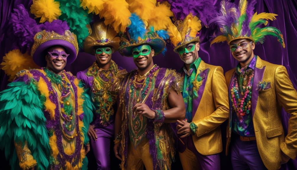 vibrant costumes at mardi gras
