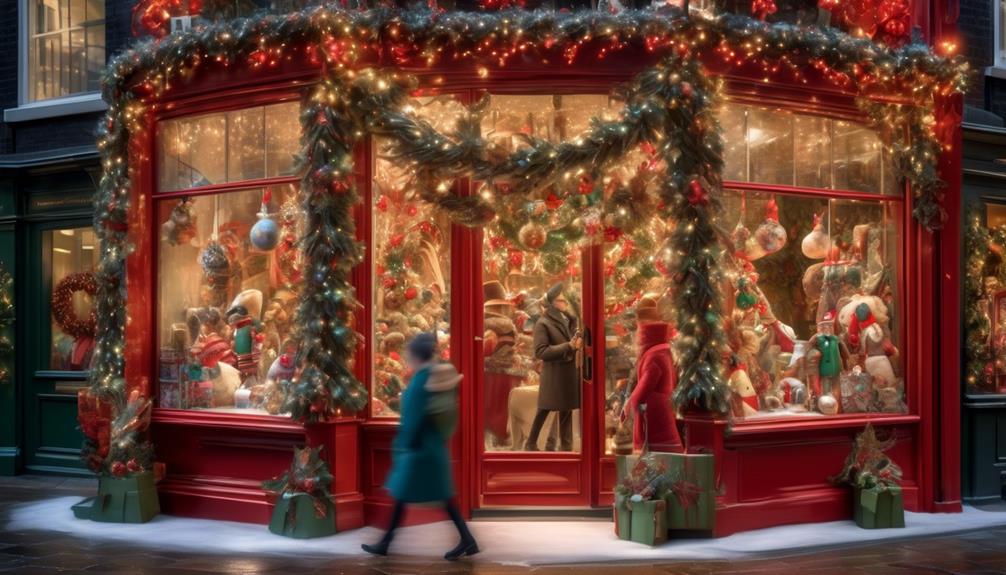 vibrant holiday storefront decorations