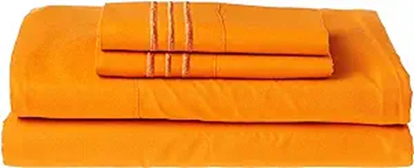 vibrant orange queen bed sheets