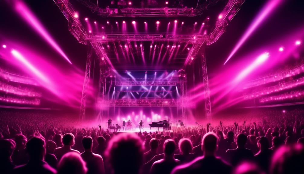 vibrant pink lights illuminate entertainment venues